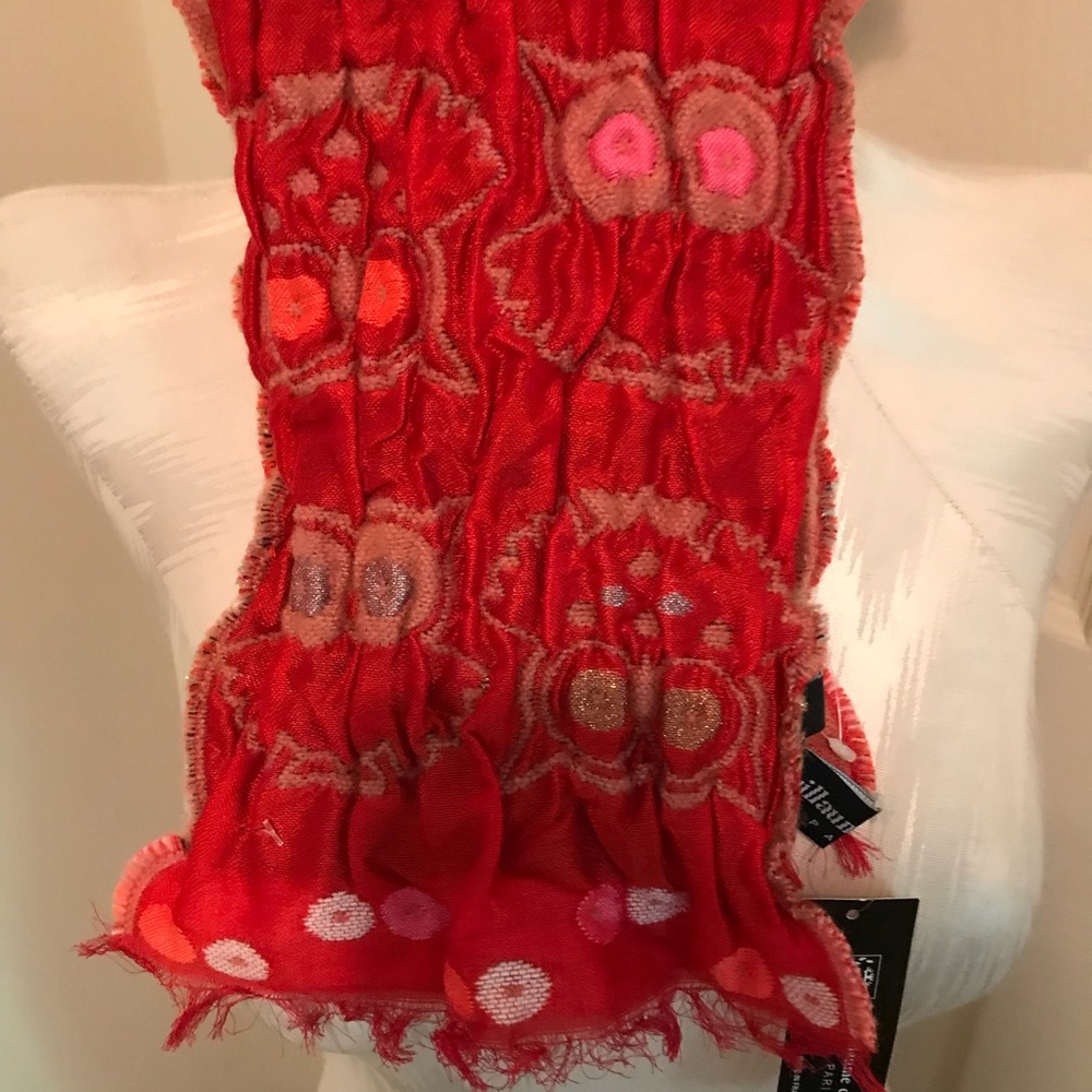 Guillaume de Mons scarf nwt made in France red
